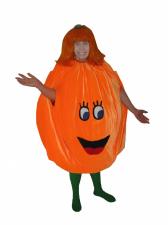 Costume Adult Halloween Hooped Pumpkin Orange Costume Image