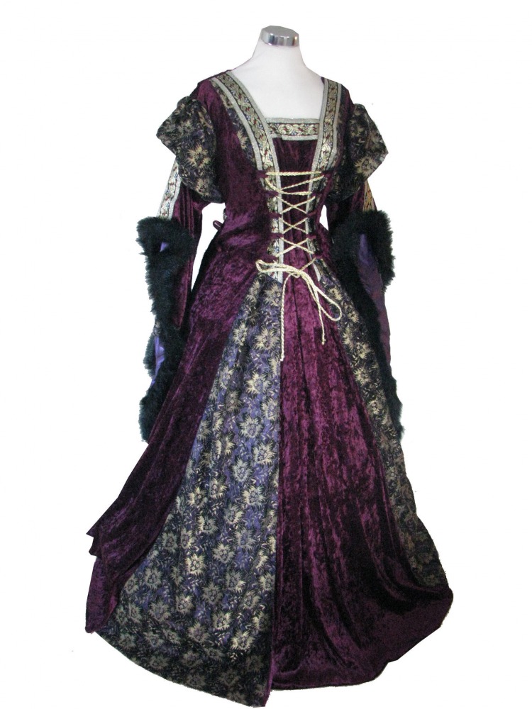 Ladies Medieval Renaissance Costume And Headdress Image