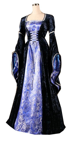 Ladies Medieval Renaissance Costume and Headdress Image