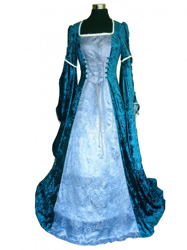 Deluxe ladies Medieval Renaissance Costume And Headdress Image