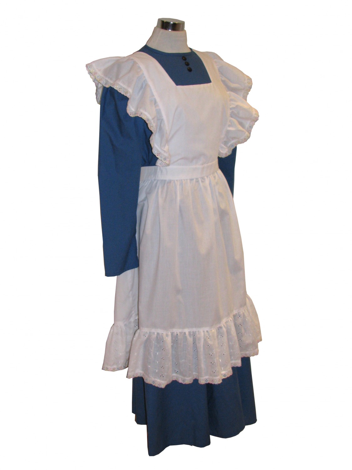 thumbnail image 2 of Child's White Cotton Frilled Apron – Victorian/Edwardian Maid Fancy Dress Costume 2 of 3