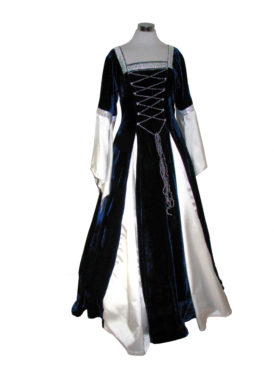 Ladies Deluxe Medieval Renaissance Costume and Headdress Size 8 - 12 ...