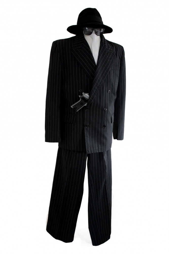 Mens 1920s 1930s Gangster Blues Brothers Costume Image