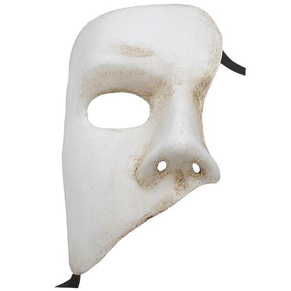 Men's White Phantom of The Opera Masquerade Mask Image