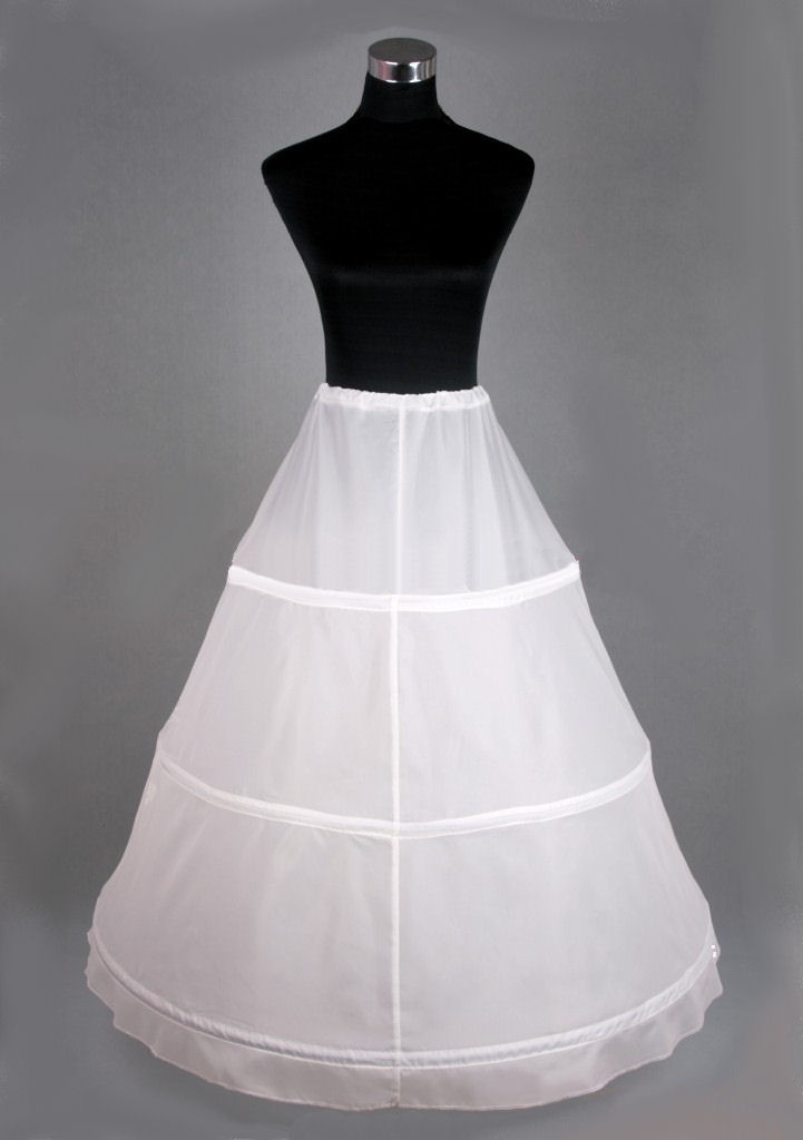 Ladies White Medieval Victorian Three Hooped Underskirt Image