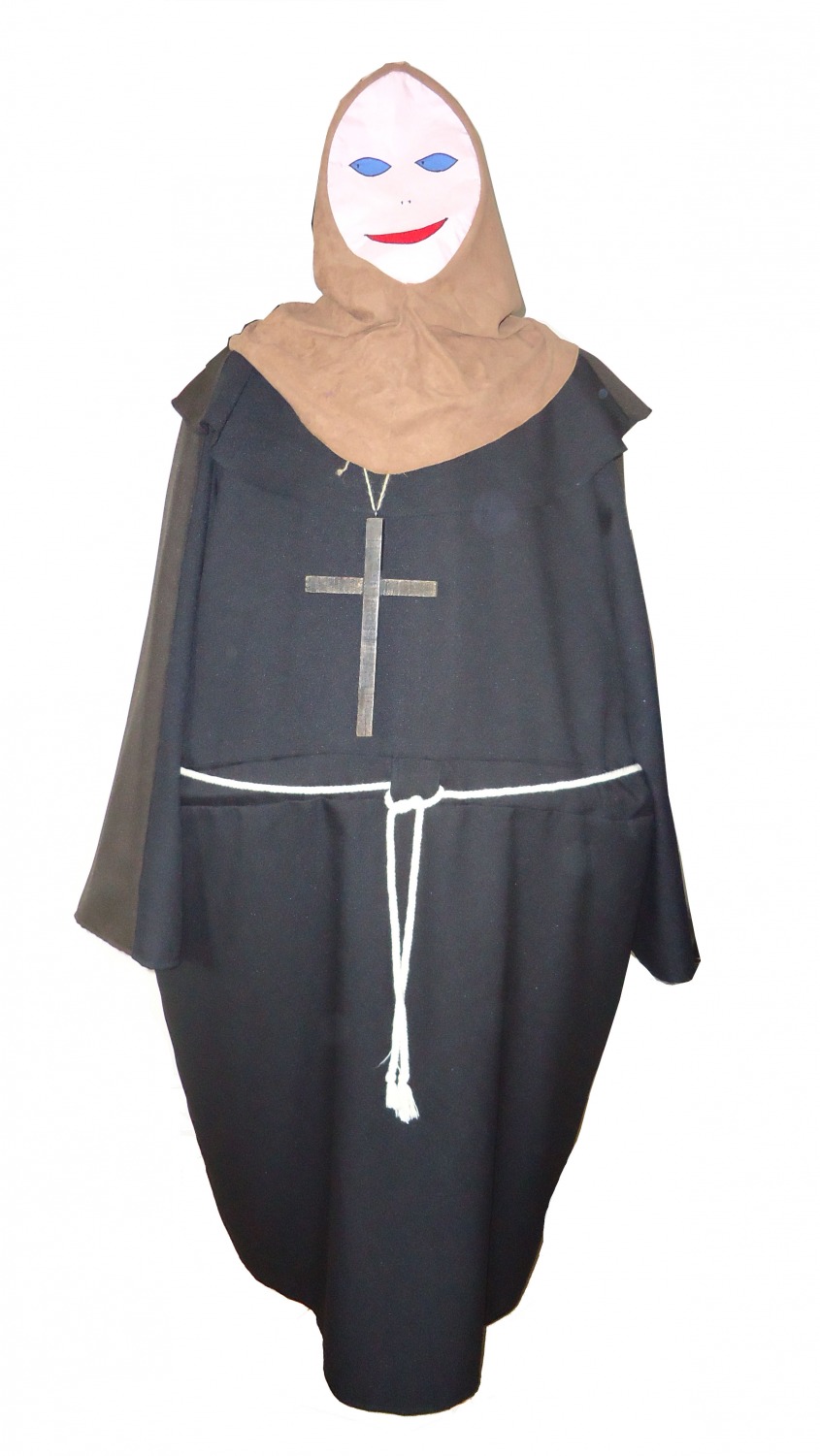 Mens Ladies Medieval Hooped Monk Nun Costume Image