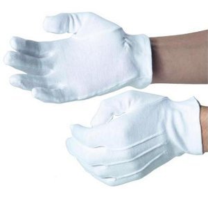 Men's Georgian Regency Edwardian Victorian White Gloves Size Medium Image