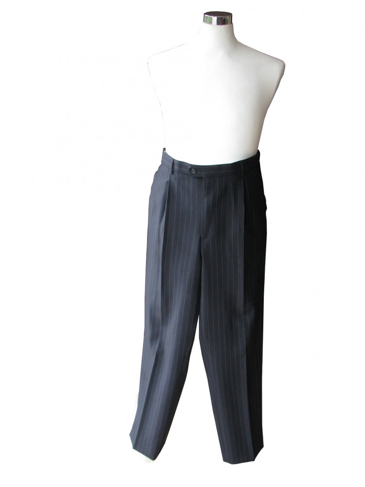 Men's Victorian Edwardian Pinstriped Pin Striped Morning Suit Trousers W38 L31 Image