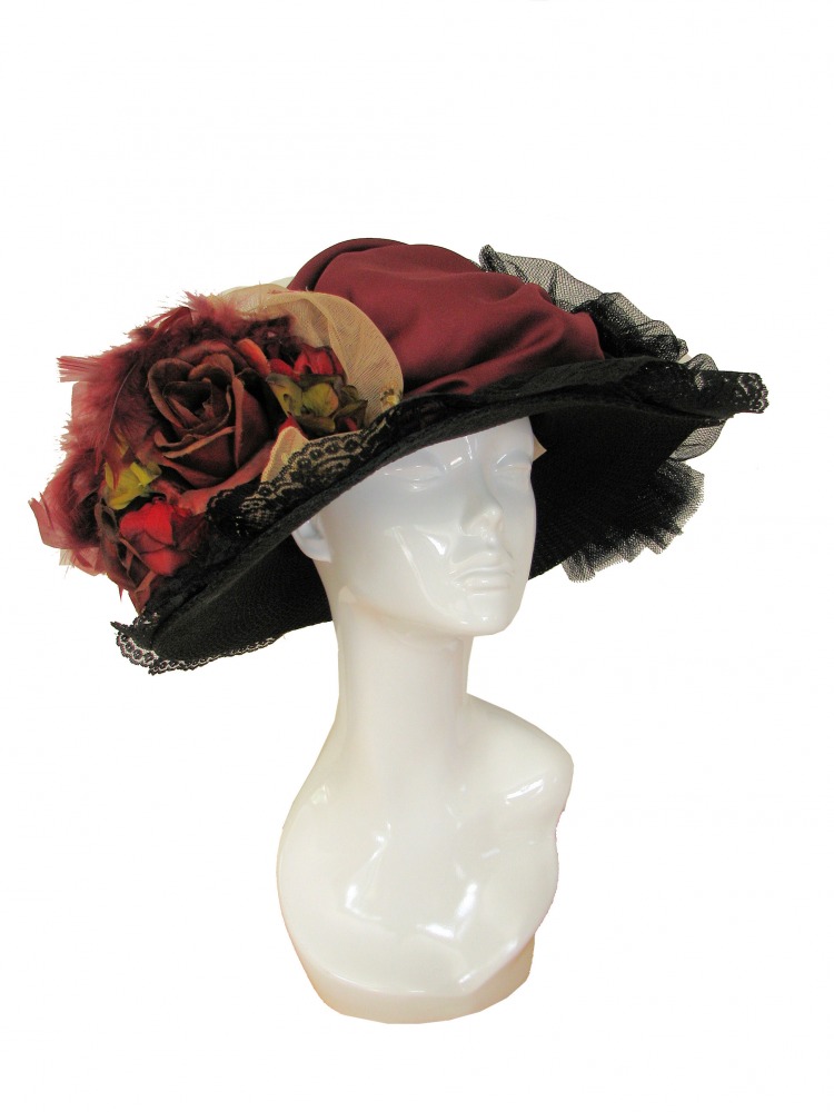 Ladies Deluxe Edwardian Downton Titanic Hat Image