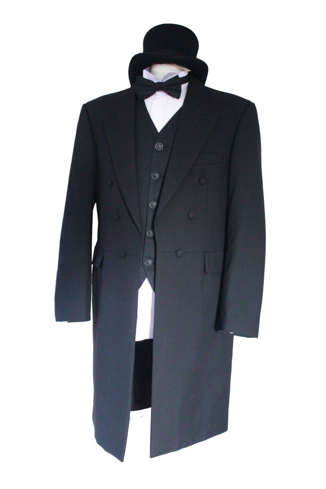 Men's Victorian Edwardian Frock Coat Costume Size M Image