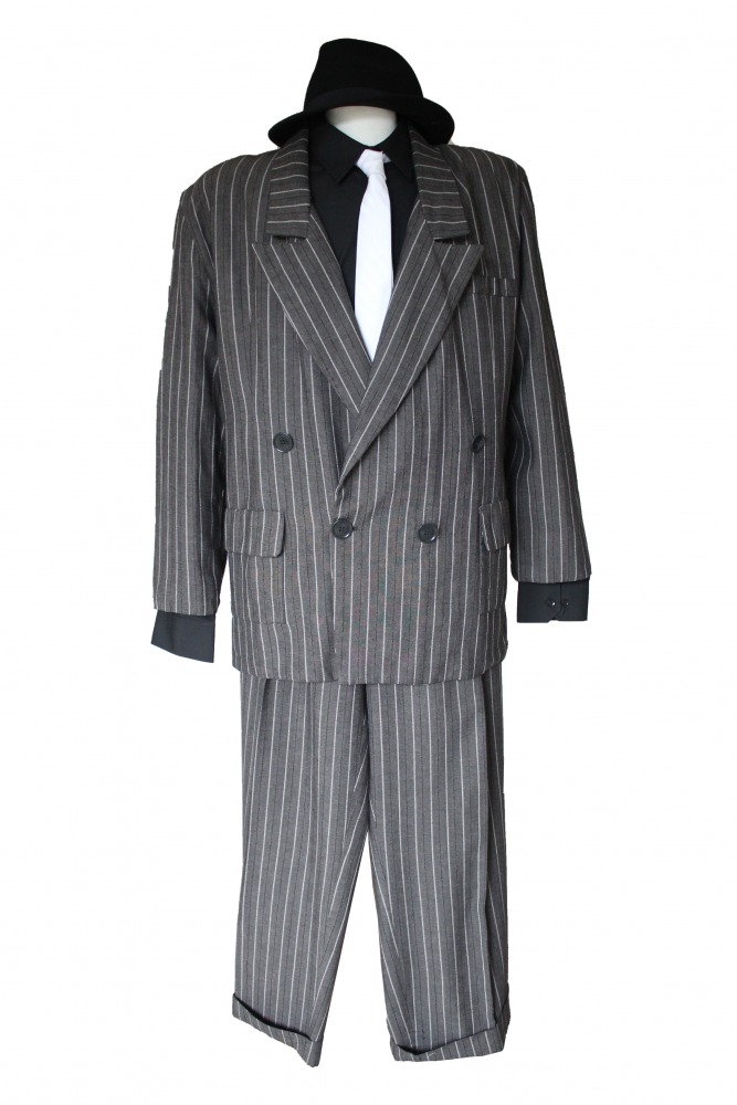 Mens 1920s 1930s Gangster Blues Brothers Costume Size L / XL Image