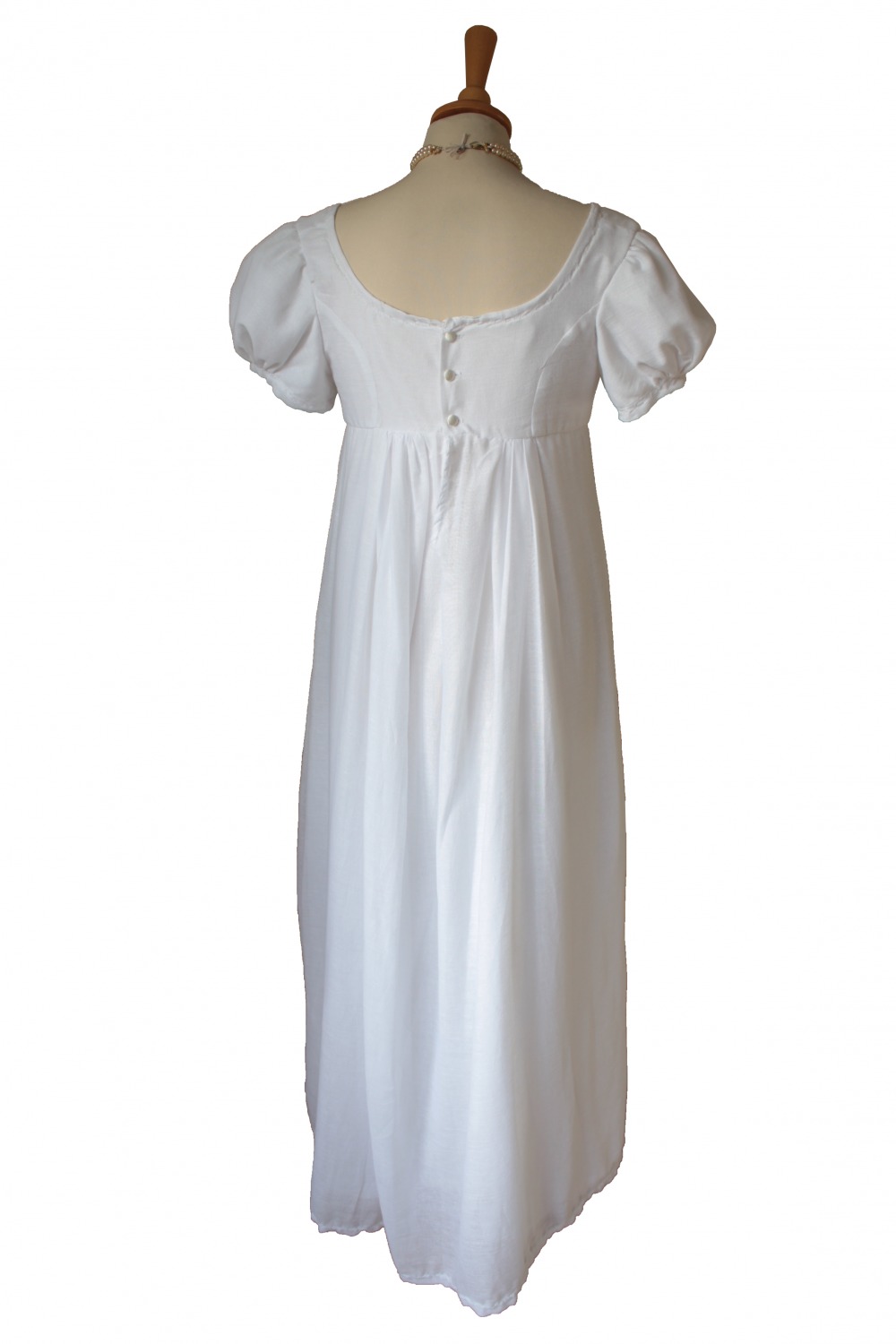 For Sale Ladies Regency 19th Century Jane Austen Elizabeth Bennet Pride And Prejudice Floral Cotton Day Gown Size 16 Puffed Sleeves Image