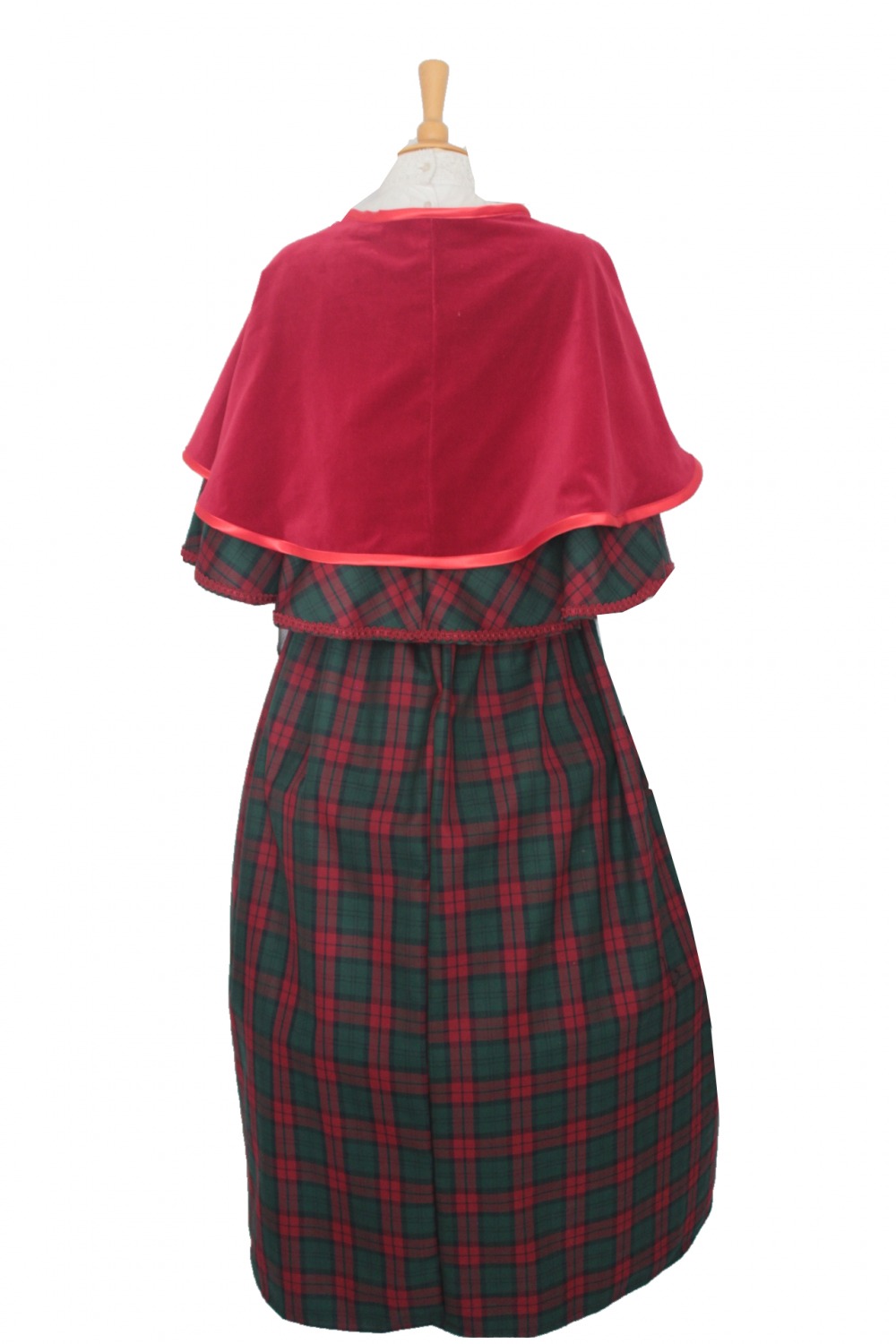 Ladies Victorian Dickensian Civil War Christmas Carol Singer Costume Victorian Civil War Skirt Cape Capelette One Size Image