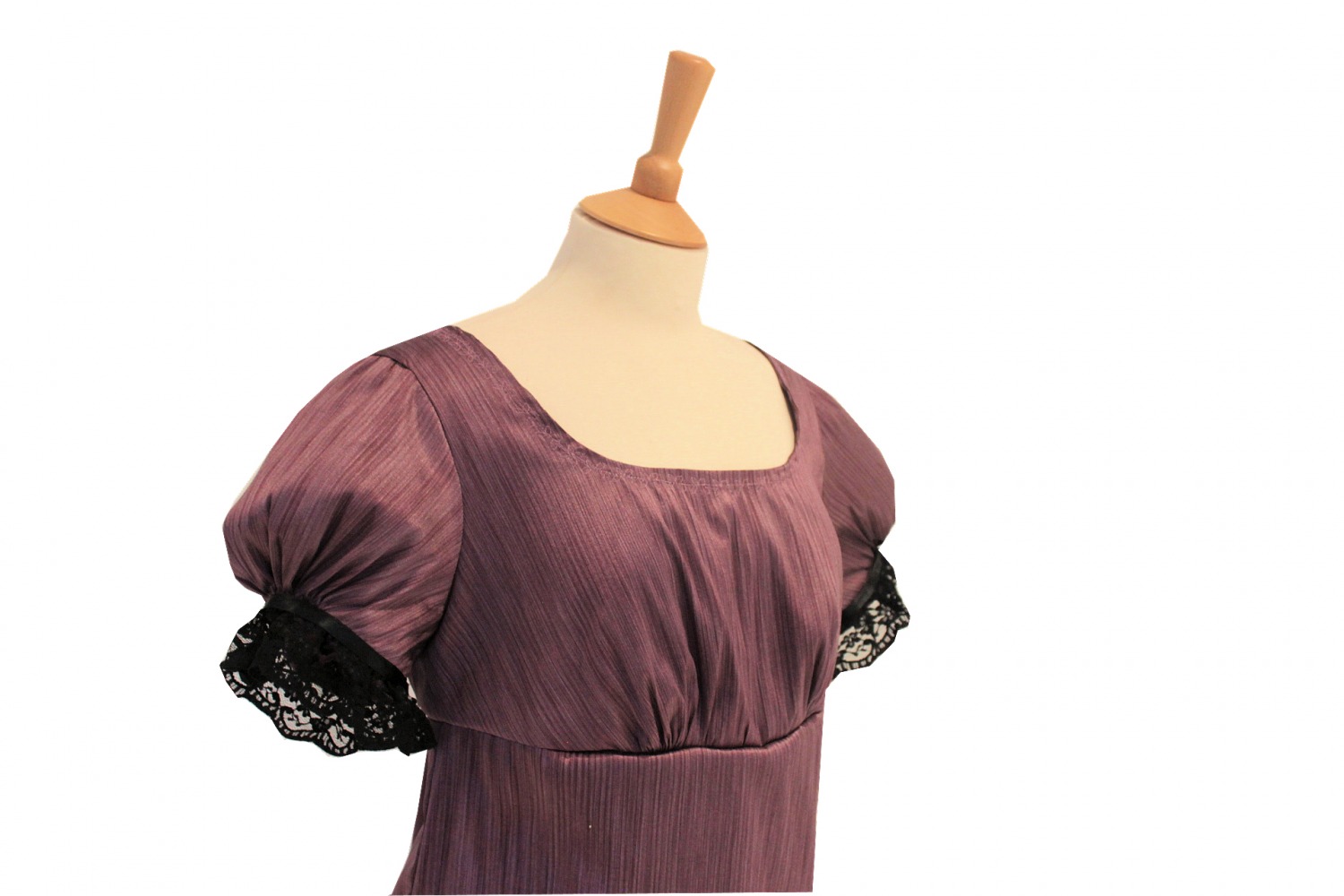 For Sale Ladies Regency 19th Century Jane Austen Elizabeth Bennet Pride And Prejudice Puffed Sleeved Dark Purple Evening Gown Dress Size 10 UK Image