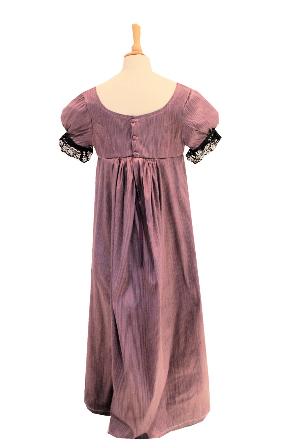 For Sale Ladies Regency 19th Century Jane Austen Elizabeth Bennet Pride And Prejudice Puffed Sleeved Dark Purple Evening Gown Dress Size 10 UK Image
