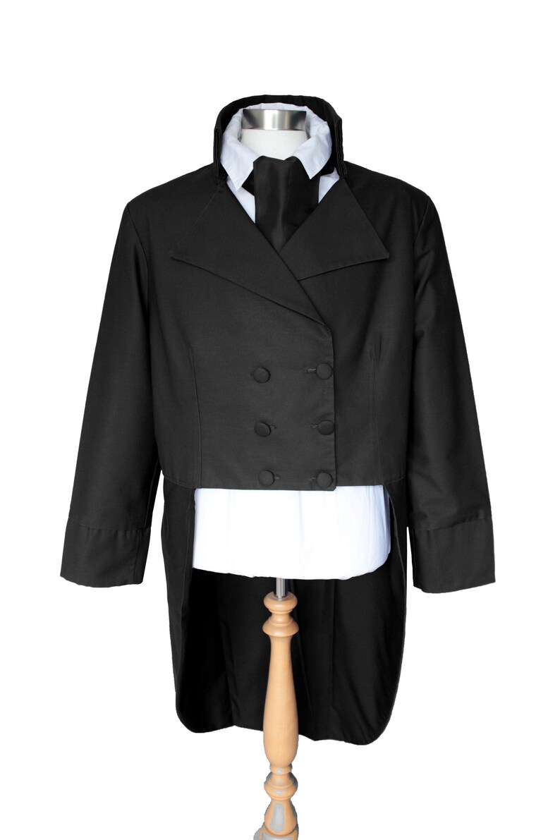 For Sale Men's Handmade Cotton Deluxe Mr.Darcy Regency Victorian Bridgerton Tailcoat Size XL Ready To Go! Image