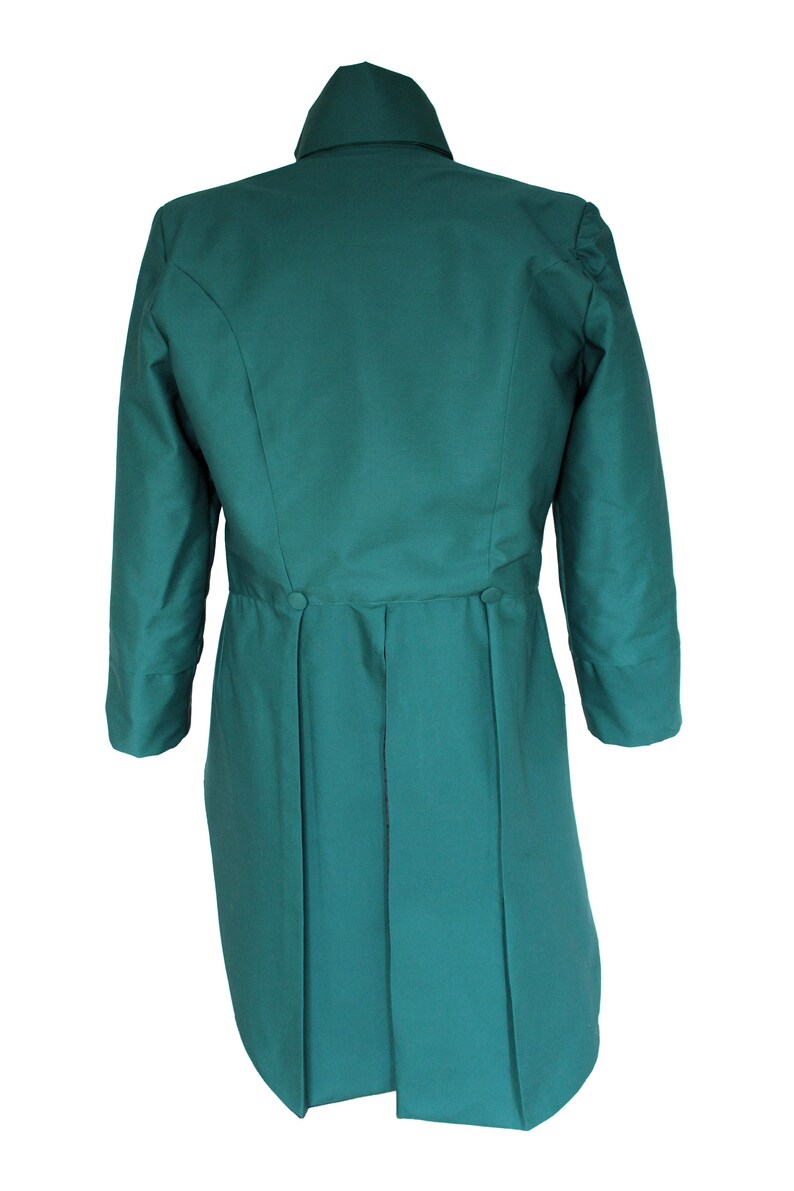 Men's Handmade Deluxe Mr.Darcy Regency Bridgerton Victorian Green Tailcoat Size Medium Image