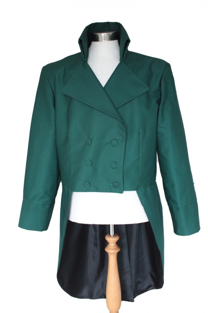 Men's Handmade Deluxe Mr.Darcy Regency Bridgerton Victorian Green Tailcoat Size Medium Image