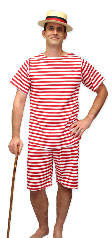 Men's Quality Edwardian Style Bathing Suit Size XXL Image
