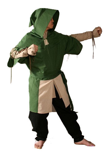 Men's Medieval Tudor Robin Hood Bowman Costume Image