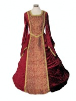 Medieval  gown with hooped underskirt