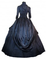 Ladies Black 18th Century Marie Antoinette Masked Ball Feather Fan