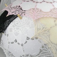 Ladies Cream Lacy Handmade Regency Victorian Parasol