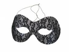 Ladies Black Lacy Masked Ball Venetian Mask