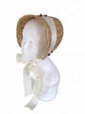 Ladies Jane Austen Regency Straw Poke Bonnet