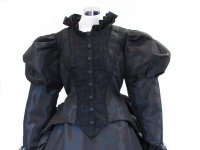 Ladies Black Medieval Georgian Victorian Three Tiered Underskirt 