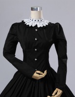 Ladies Black Medieval Georgian Victorian Three Tiered Underskirt (L/XL)