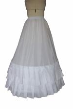 Ladies White Medieval Victorian Two Hoop Pleated Underskirt