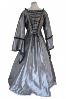 Ladies Black Medieval Georgian Victorian Three Tiered Underskirt 