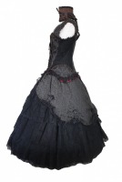 Ladies Long Black Ruched Satin Over The Elbow Opera Gloves