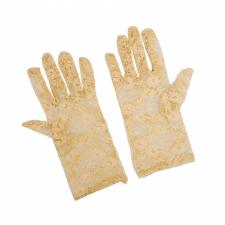 Ladies Cream Victorian Regency Lacy Gloves Image