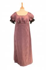 For Sale Ladies Regency 19th Century Jane Austen Elizabeth Bennet Pride And Prejudice Puffed Sleeved Dark Purple Evening Gown Dress Size 10 UK