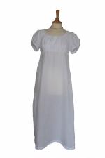 For Sale Ladies Regency 19th Century Jane Austen Elizabeth Bennet Pride And Prejudice Puffed Sleeved White Muslin Gown Size 6 UK  Image