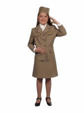 Girls 1940s WW11 Wartime Army Uniform Costume